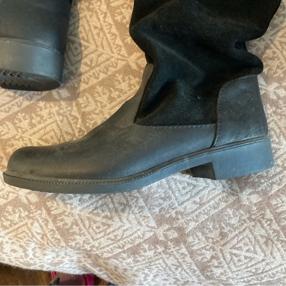 KODIAK Sz 9 Rubber and Suede  Leather Combo Waterproof Slouchy Top Boots - Picture 2 of 12